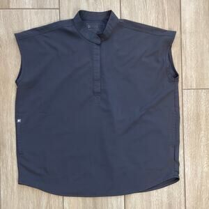 FIGS Rafaela Scrub Top Womens M Gray Boxy Mandarin Collar Medical